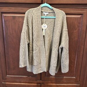 NWT Iced mocha cardigan by She +Sky O/S